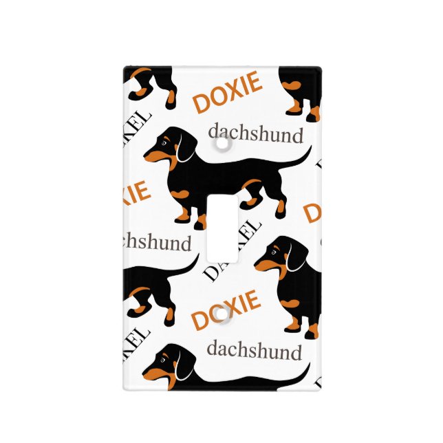Dachshund Pattern Light Switch Cover (Front)