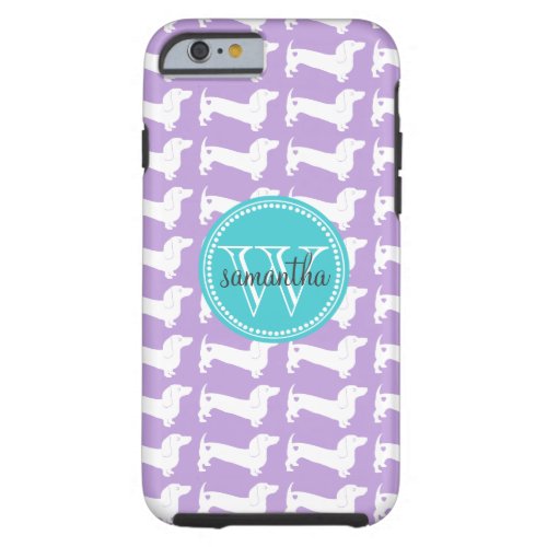 Dachshund Pattern Monogram Tough iPhone 6 Case