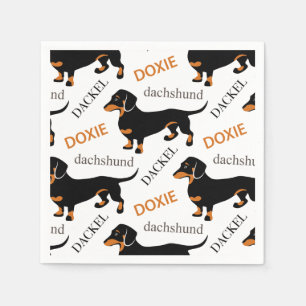 Dachshund Pattern Paper Napkins