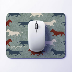 Dachshund Pattern Personalized Mouse Pad