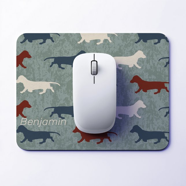 Dachshund Pattern Personalized Mouse Pad (Creator Uploaded)