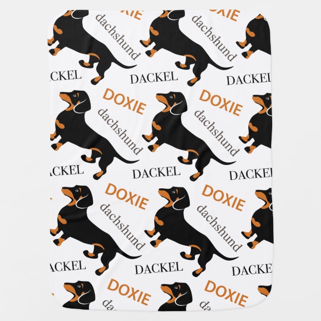 Dachshund Pattern Receiving Blanket (Front)
