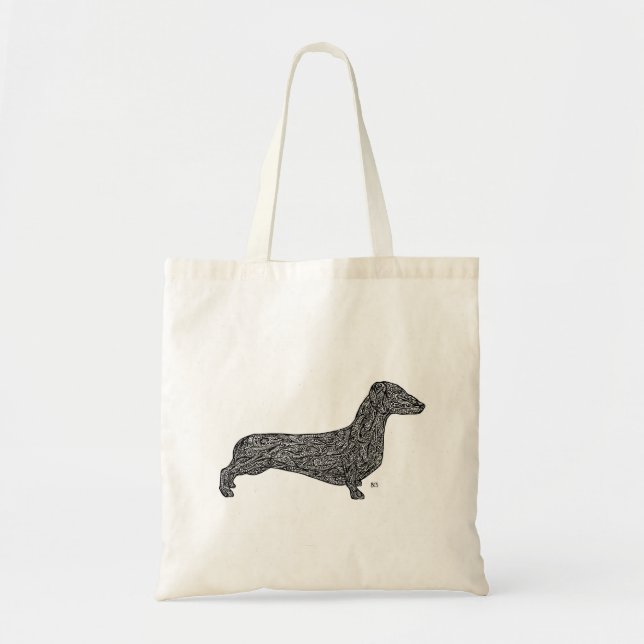 Dachshund Pattern Tote Bag (Front)