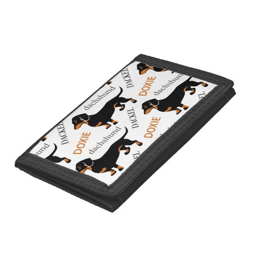 Dachshund Pattern Trifold Wallet