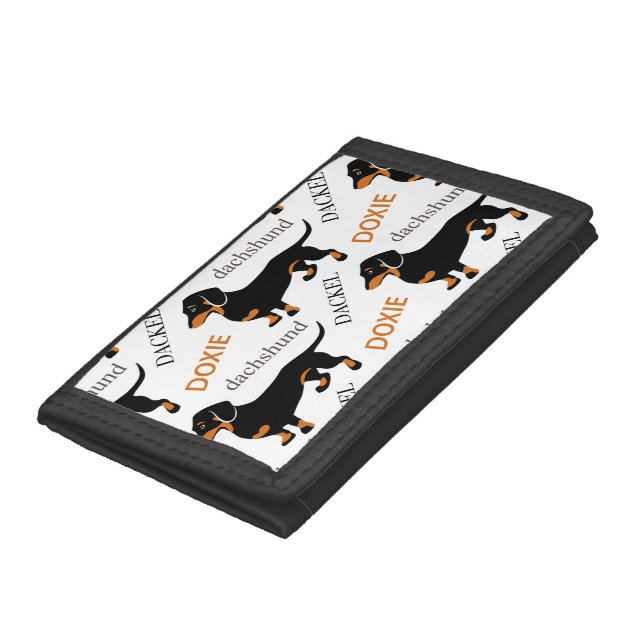 Dachshund Pattern Trifold Wallet (Bottom)