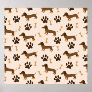 Dachshund Pattern: Vintage Print Design