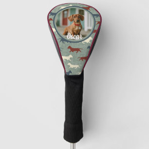 Dachshund Pattern With Your Photo Golf Head Cover