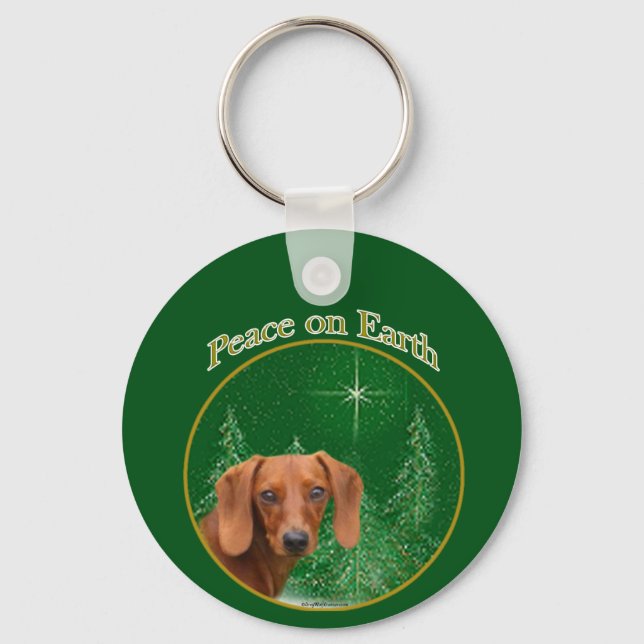 Dachshund Peace Keychain (Front)