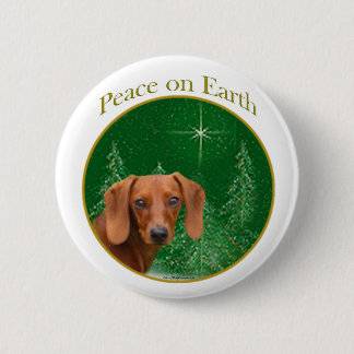 Dachshund Peace Pinback Button
