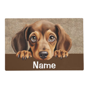 Dachshund Peeking Puppy Dog Pet Placemat