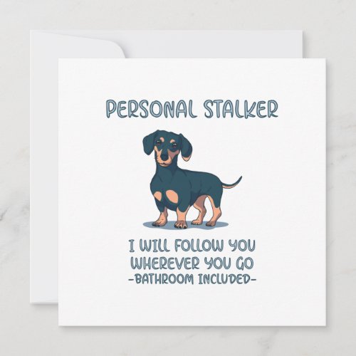 Dachshund Personal Stalker Note Card