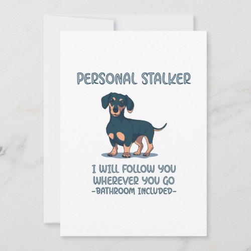 Dachshund Personal Stalker Thank You Card