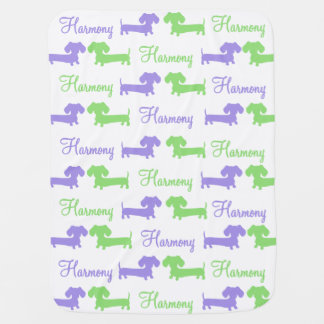 Dachshund Personalized Baby Blanket Gender Neutral
