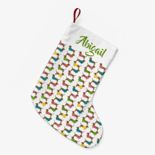 Dachshund Personalized Christmas (2 sided) Pattern Small Christmas Stocking