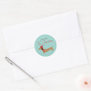 Dachshund Personalized Christmas Envelope Seal