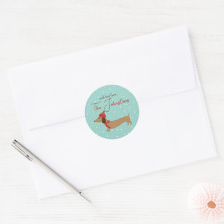 Dachshund Personalized Christmas Envelope Seal