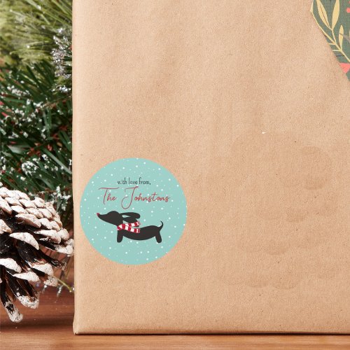 Dachshund Personalized Christmas Gift Tag or Seal