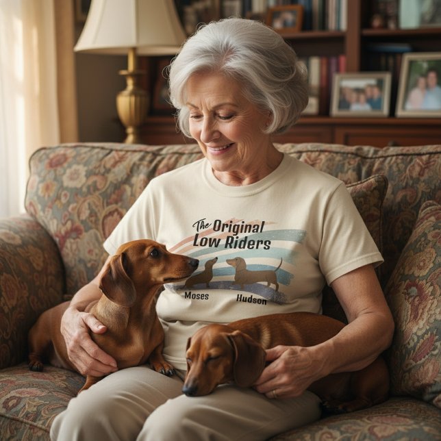 Dachshund Personalized Names Original Low Riders T-Shirt (The Original Low Rides - custom dachshund name shirt)