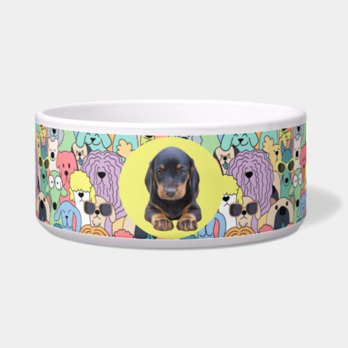 Dachshund Personalized Photo  Name Dog Bowl