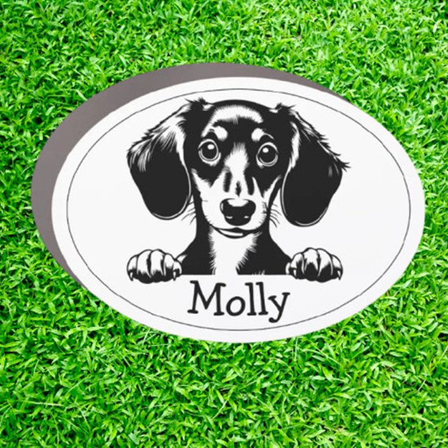 Dachshund Personalized Theme Car Magnet (Show your love for dachshunds with a personalized theme car magnet. )