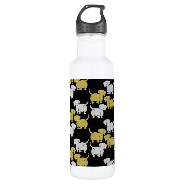 Dachshund Pet Dog Stainless Steel Water Bottle (Front)