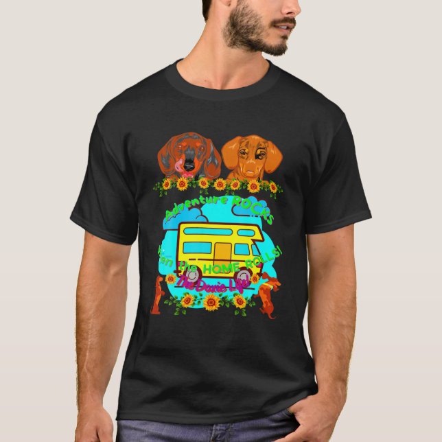 DACHSHUND PET FUNNY WIENER DOG LOVER ADVENTURE CAM T-Shirt (Front)
