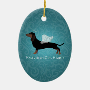 Dachshund - Pet Loss Memorial Design Ceramic Ornament