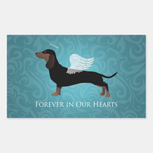 Dachshund _ Pet Loss Memorial Design Rectangular Sticker