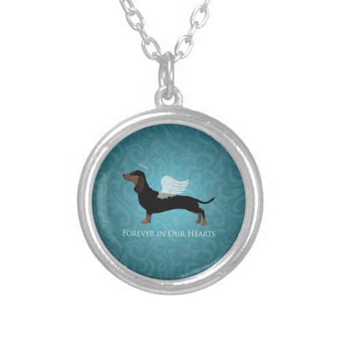 Dachshund _ Pet Loss Memorial Design Silver Plated Necklace