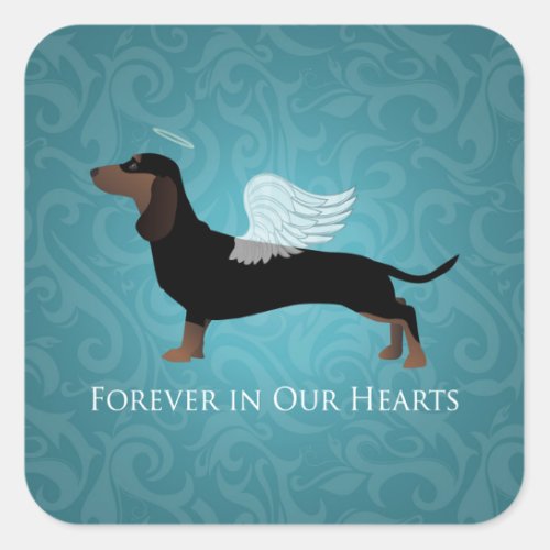 Dachshund _ Pet Loss Memorial Design Square Sticker