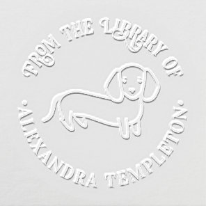 Dachshund Pet Puppy Dog “From the Library of” Book Embosser