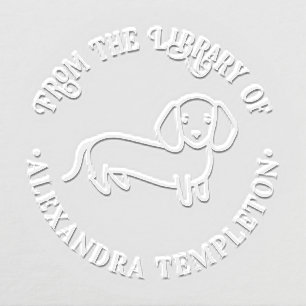 Dachshund Pet Puppy Dog “From the Library of” Book Embosser