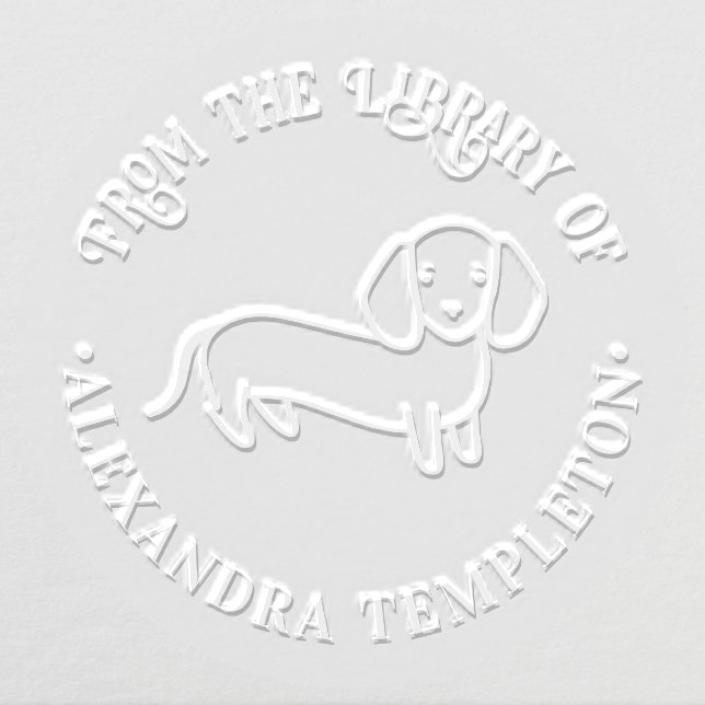 Dachshund Pet Puppy Dog “From the Library of” Book Embosser (Design)
