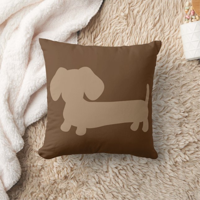Dachshund Pillow Brown & Tan Neutral Tones (Blanket)