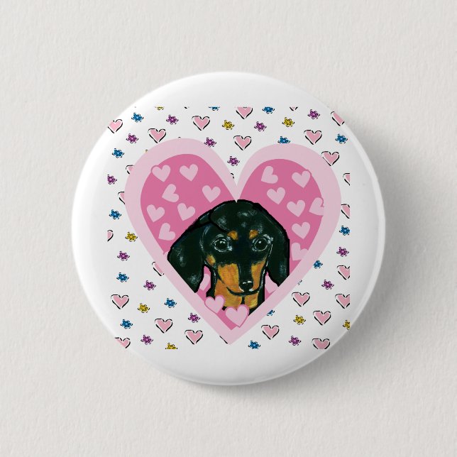 Dachshund Pinback Button (Front)