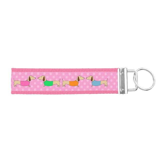 Dachshund Pink Doxie Keyring (Keys on Right)