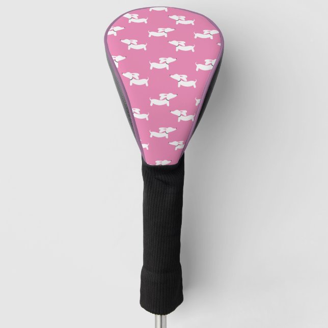Dachshund Pink Golf Head Cover for Her  (Front)