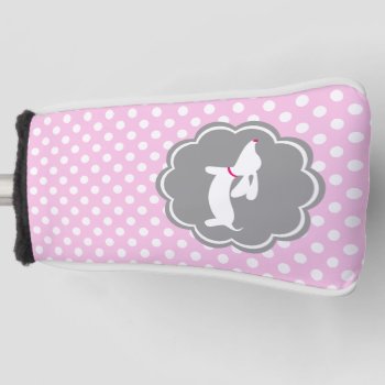 Dachshund Pink Polka Dot Golf Head Cover Putter by Smoothe1 at Zazzle