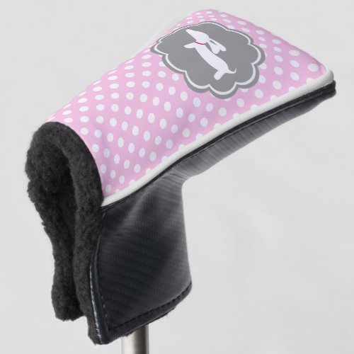 Dachshund Pink Polka Dot Golf Head Cover Putter