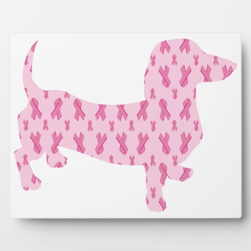 Dachshund Pink Ribbon for Cancer Plaque