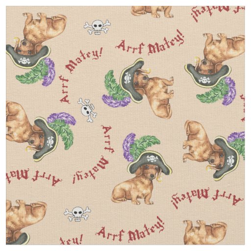 Dachshund Pirate Fabric
