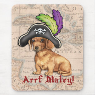 Dachshund Pirate Mouse Pad