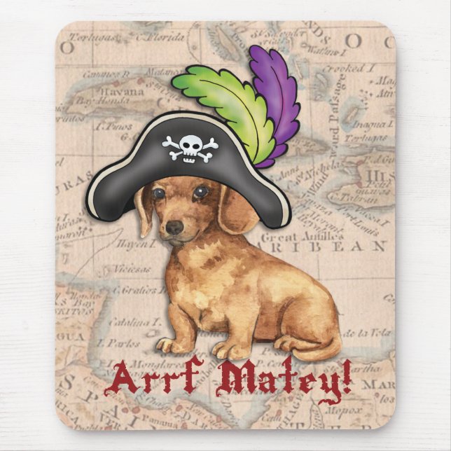 Dachshund Pirate Mouse Pad (Front)