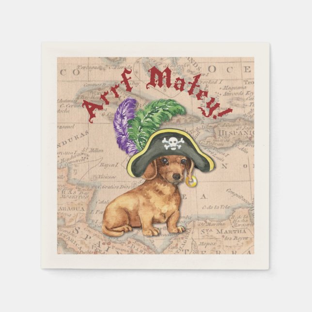 Dachshund Pirate Napkins (Front)
