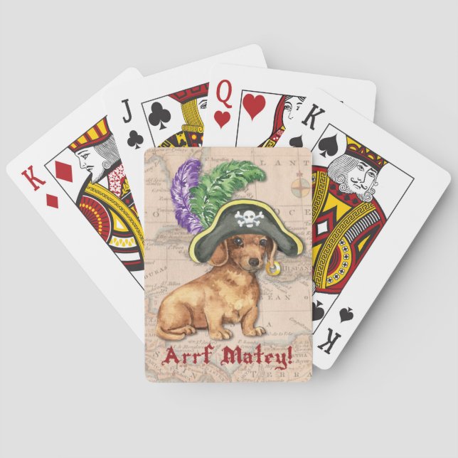 Dachshund Pirate Poker Cards (Back)