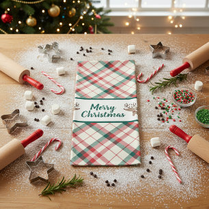 Dachshund Plaid Christmas Kitchen Gift Towel
