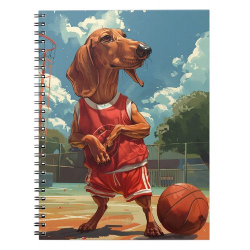 Dachshund Playing Basketball Notebook