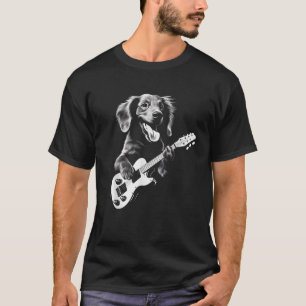 Dachshund Playing Guitar Funny Guitar Dog T Shirt