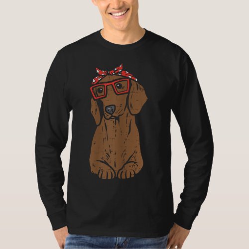Dachshund Polka Dot Bandana Wiener Weiner Dog Love T_Shirt