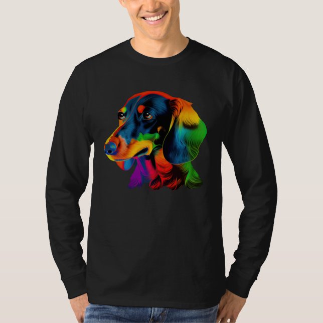 Dachshund Pop Colorful  Dachshund T-Shirt (Front)